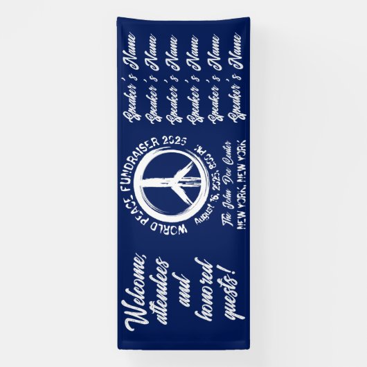 "Noodlijdende" Wereld Vrede Fundraiser Spandoek (Verticaal)