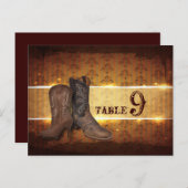 Noodlijdende westerne land trouwtafel nummers briefkaart (Voorkant / Achterkant)