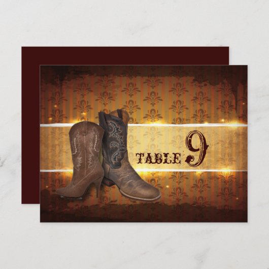 Noodlijdende westerne land trouwtafel nummers briefkaart (Voorkant / Achterkant)