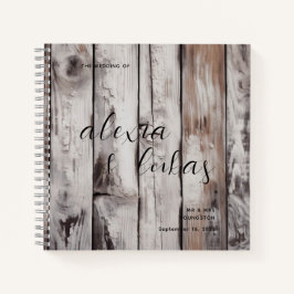Noodlijdende Wood Wedding Gastenboek Notitieboek