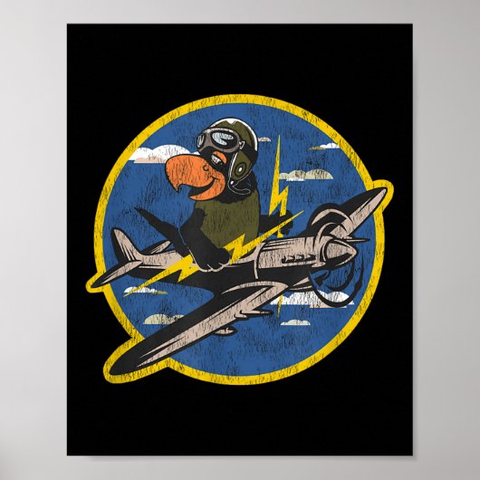 Noodlijdende WW2 Patch Fighter Pilot voor Oorlog Poster (Voorkant)