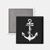 noodlijdende zeilboot Grungy White A Magneet (Voorkant / Achterkant)