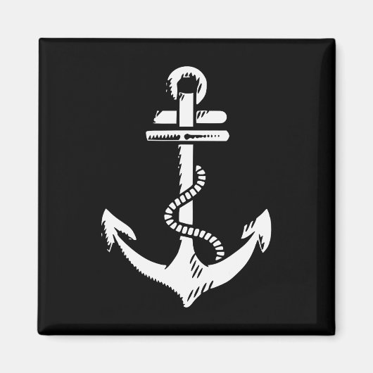 noodlijdende zeilboot Grungy White A Magneet (Voorkant)