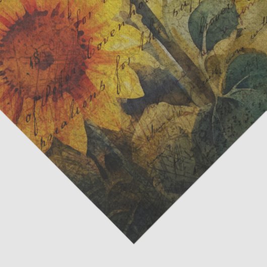 Noodlijdende zonnebloemen Decoupage Tissuepapier (Detail)