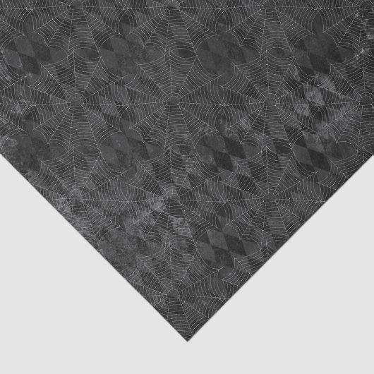 Noodlijdende Zwarte Harlekijn Spiderweb Tissuepapier (Detail)