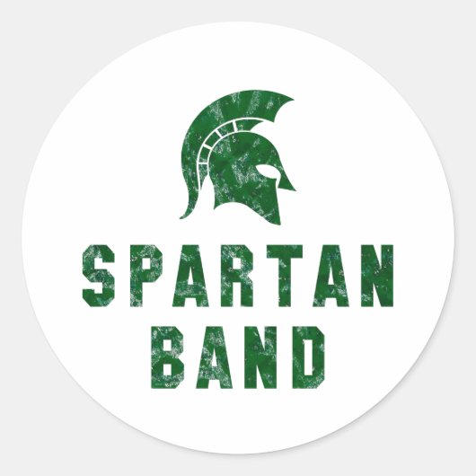 Noodlijkende Spartan Band Logo #1 Ronde Sticker (Voorkant)