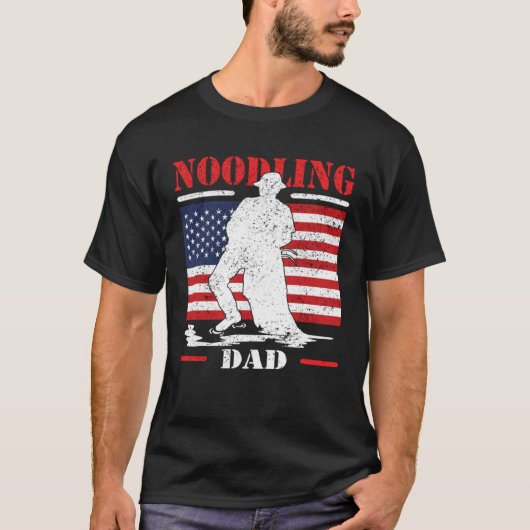 Noodling Dad like fishing but needs skill noodling T-shirt (Voorkant)