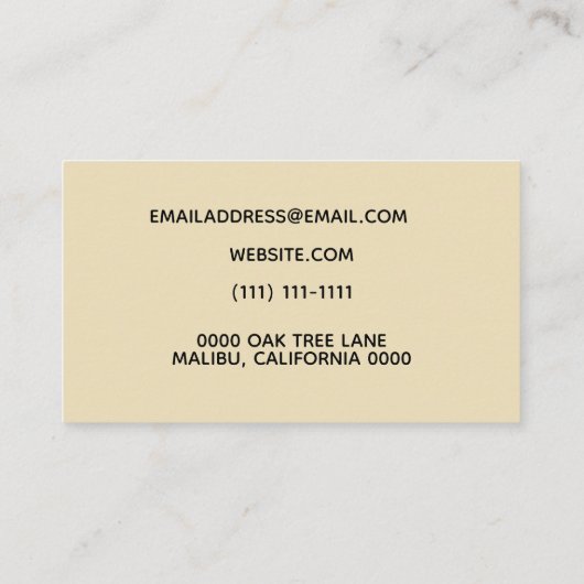 noodlottige kaart visitekaartje (Achterkant)