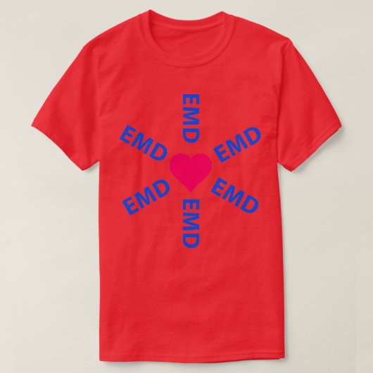 Noodmedicatie EMD met hart T-shirt (Design voorkant)