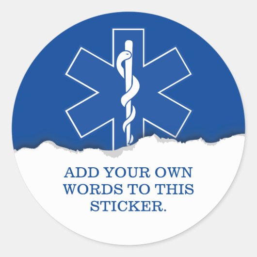 Noodmedicatie op maat ronde sticker (Voorkant)
