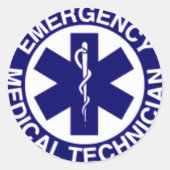 NOODMEDISCHE TECHNICIËNTEN EMT RONDE STICKER (Voorkant)