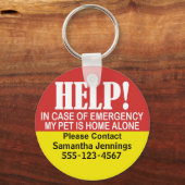 Noodmelding Mijn pakket is alleen thuis Sleutelhan Sleutelhanger (Voorkant)