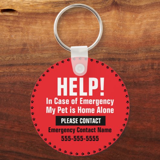 Noodmelding voor huisdierenveiligheid Mijn hond is Sleutelhanger (Achterkant)