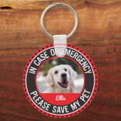 Noodmelding voor huisdierenveiligheid Mijn hond is Sleutelhanger (Voorkant)