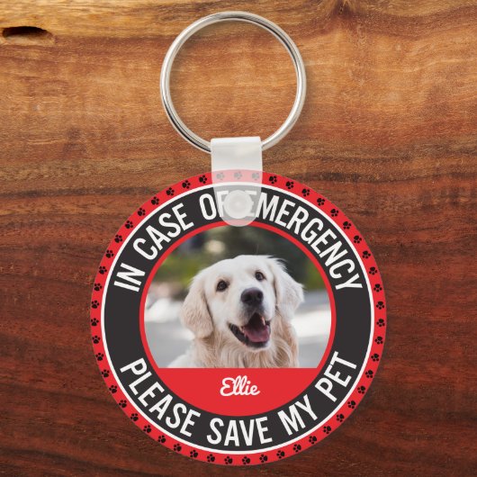 Noodmelding voor huisdierenveiligheid Mijn hond is Sleutelhanger (Voorkant)