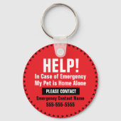Noodmelding voor huisdierenveiligheid Mijn hond is Sleutelhanger (Achterkant)