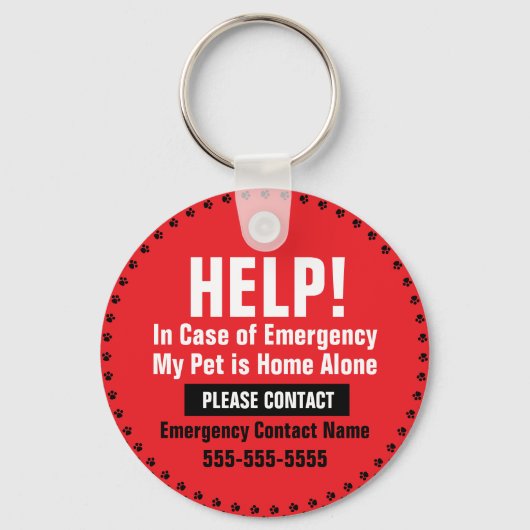 Noodmelding voor huisdierenveiligheid Mijn hond is Sleutelhanger (Achterkant)