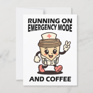 Noodmodus actief - gevoed door koffie briefkaart