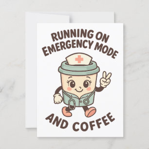 Noodmodus actief - gevoed door koffie briefkaart