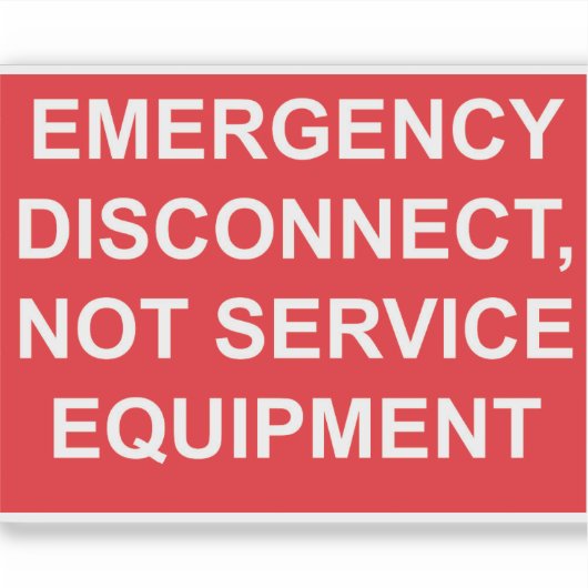 Noodontkoppeling, geen servicelabel sticker (Voorkant)