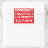 Noodontkoppeling, geen servicelabel vierkante sticker (Tas)