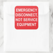 Noodontkoppeling, geen servicelabels vierkante sticker (Tas)