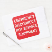 Noodontkoppeling, geen servicelabels vierkante sticker (Envelop)