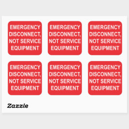 Noodontkoppeling, geen servicelabels vierkante sticker