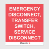 Noodontkoppeling, label overdrachtschakelaar (Vel)