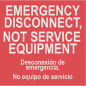 Noodontkoppelingslabel, niet voor serviceapparatuu sticker (Voorkant)