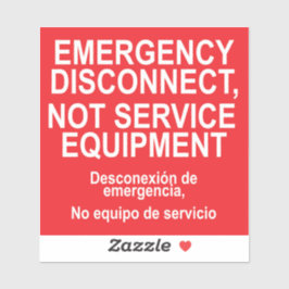 Noodontkoppelingslabel, niet voor serviceapparatuu sticker