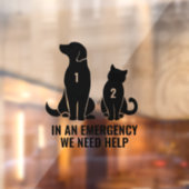 Noodpakket Decale hulp nodig om huisdieren te help Raamsticker (Vel 2)