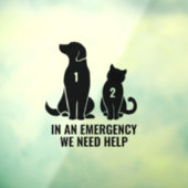 Noodpakket Decale hulp nodig om huisdieren te help Raamsticker (Vel 3)