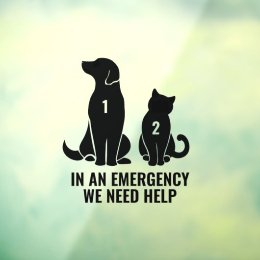 Noodpakket Decale hulp nodig om huisdieren te help Raamsticker (Vel 3)