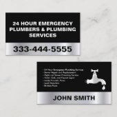 NOODPLUMBERS EN PLUMBERSERVICES VAN 24 UUR VISITEKAARTJE (Voorkant / Achterkant)