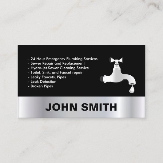 NOODPLUMBERS EN PLUMBERSERVICES VAN 24 UUR VISITEKAARTJE (Achterkant)