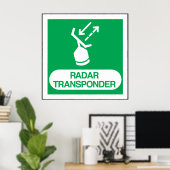 Noodradartransponder Veiligheidsschild Poster (Thuiskantoor)