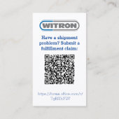 Noodroepende Visitekaartje  (Achterkant)