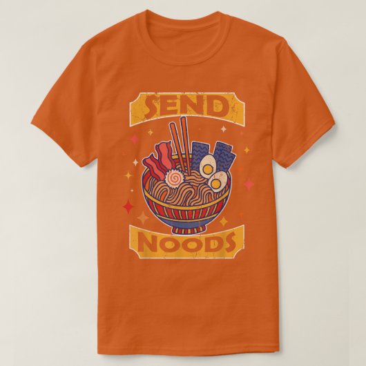 Noods T-shirt Ramen Noodles Japanse Distresse (Design voorkant)
