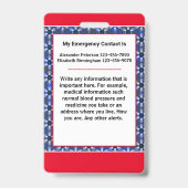 Noodsignaal Foto-ID identificatie Badge (Achterkant)