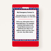 Noodsignaal Foto-ID identificatie Badge (Achterkant)