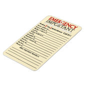 Noodsituatie en Belangrijke telefoonnummers 4"x6"m Magneet (Linkerzijde)