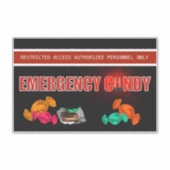 Noodsituatie Snoep Grappige Bouwveiligheid Sticker (Voorkant)