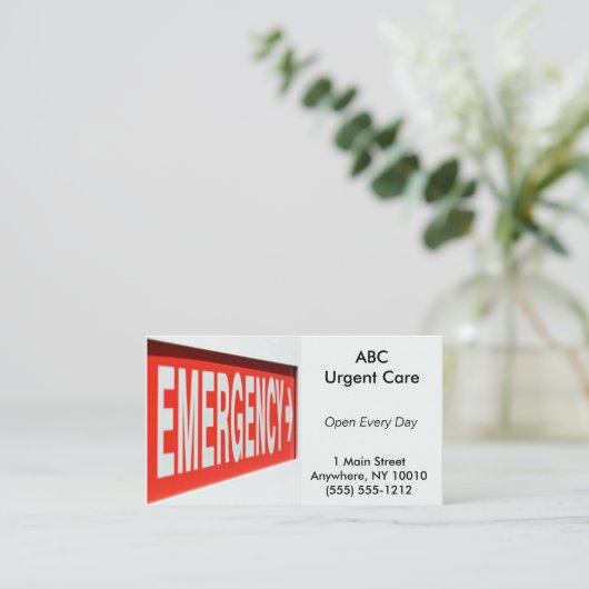 Noodsituatie Visitekaartje (Staand voorkant)