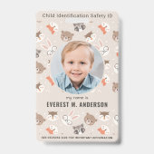 Noodsituatie voor kinderen Kinder foto-identificat Badge (Front)