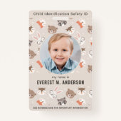Noodsituatie voor kinderen Kinder foto-identificat Badge (Voorkant)