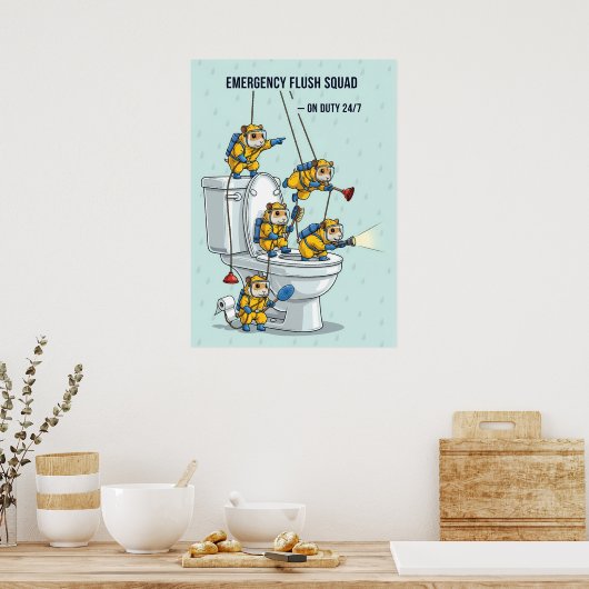 Noodspoelteam Poster (Keuken)