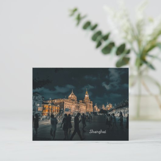 Noodstad van Shanghai Briefkaart (Staand voorkant)