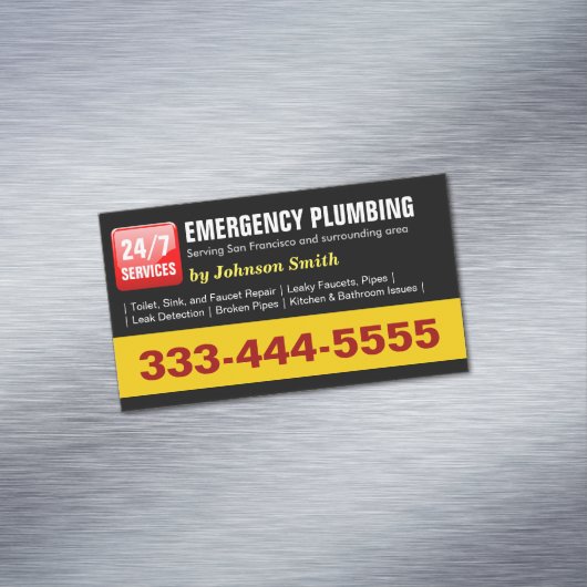 Noodstopcontact - Plumber Fridge Magnet Magnetisch Visitekaartje (Voorbeeld)