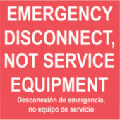 Noodstoplabel met Spaanse ondertiteling Sticker (Voorkant)